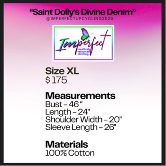 Upcycled Dolly Parton denim jacket - Picture 2 of 2